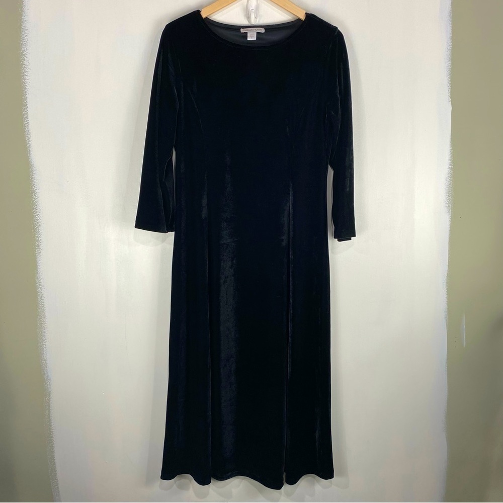 Coldwater‎ Creek Velvet Goth Gothic Modest Formal Maxi Dress Black Size Small